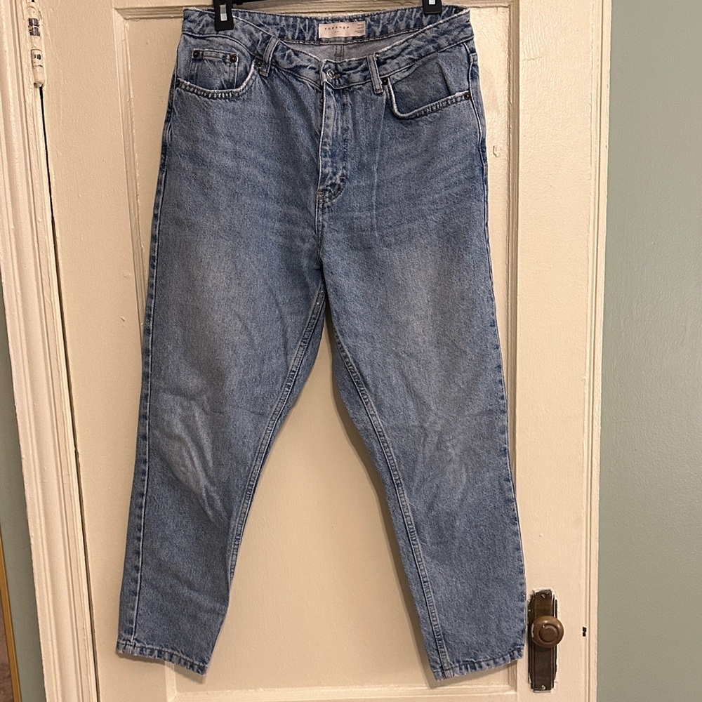 Topshop Light Blue Women's Straight Leg Jeans